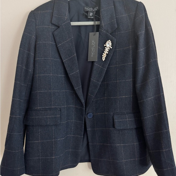 Adidas Navy Checkered Blazer - Picture 1 of 5